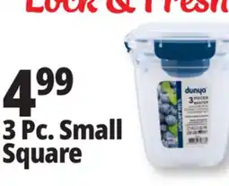 Ocean State Job Lot Dunya Lock & Fresh Square Food Storage Container Set 3 Piece offer