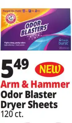 Ocean State Job Lot Arm & Hammer Fresh Burst Scent Odor Blasters Dryer Sheets 120 Count offer