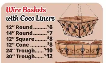 Ocean State Job Lot Wire Baskets with Coco Liners offer