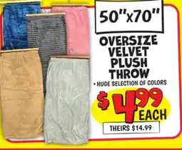 Ollie's OVERSIZE VELVET PLUSH THROW offer