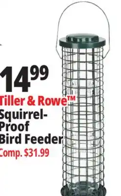 Ocean State Job Lot Tiller & Rowe Squirrel Proof Bird Feeder offer