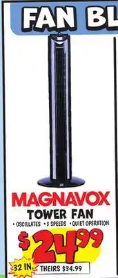 Ollie's MAGNAVOX TOWER FAN offer