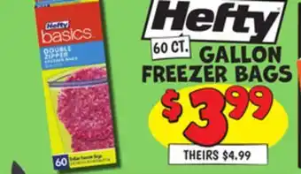 Ollie's HEFTY FREEZER BAGS offer