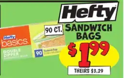 Ollie's Hefty SANDWICH BAGS offer