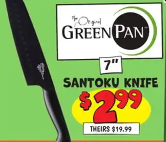 Ollie's GREEN PAN SANTOKU KNIFE offer