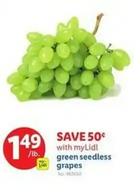 Lidl Green seedless grapes offer