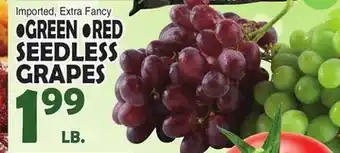 Bravo Supermarkets GREEN, RED SEEDLESS GRAPES offer