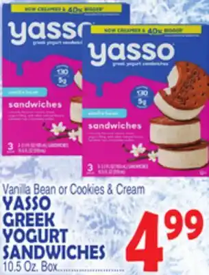 Bravo Supermarkets YASSO GREEK YOGURT SANDWICHES offer