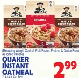 Bravo Supermarkets QUAKER INSTANT OATMEAL offer