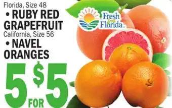 Bravo Supermarkets RUBY RED GRAPEFRUIT, NAVEL ORANGES offer