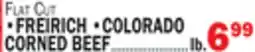 Bravo Supermarkets FREIRICH, COLORADO CORNED BEEF offer