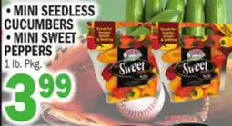 Bravo Supermarkets MINI SEEDLESS CUCUMBERS, MINI SWEET PEPPERS offer