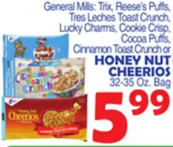 Bravo Supermarkets HONEY NUT CHEERIOS offer