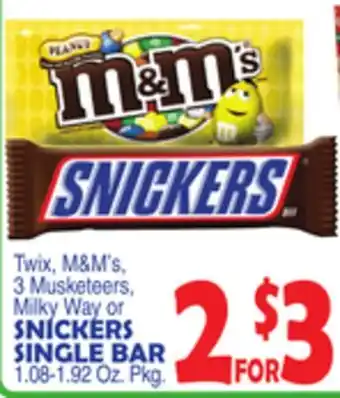 Bravo Supermarkets SNICKERS SINGLE BAR offer