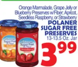 Bravo Supermarkets POLANER SUGAR FREE PRESERVES offer