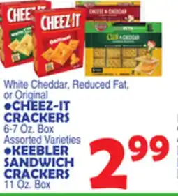 Bravo Supermarkets CHEEZ-IT CRACKERS 6-7 Oz. Box, KEEBLER SANDWICH CRACKERS 11 Oz. Box offer