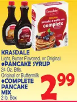 Bravo Supermarkets KRASDALE Light, Butter Flavored, or Original • PANCAKE SYRUP 24 Oz. Btls offer