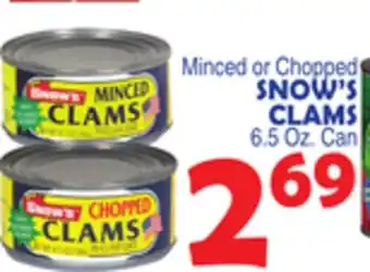 Bravo Supermarkets SNOW'S CLAMS offer