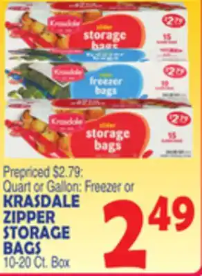 Bravo Supermarkets KRASDALE ZIPPER STORAGE BAGS offer