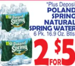 Bravo Supermarkets POLAND SPRING NATURAL SPRING WATER offer