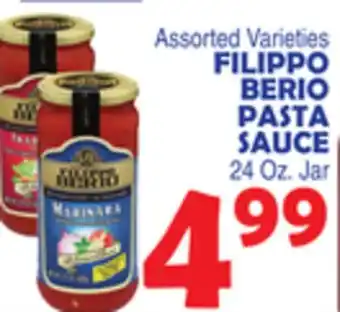 Bravo Supermarkets FILIPPO BERIO PASTA SAUCE offer