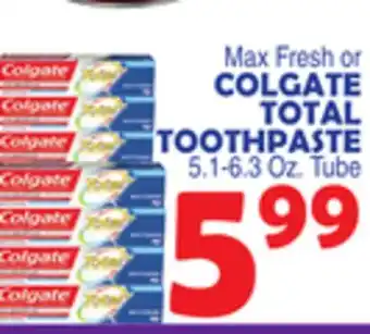 Bravo Supermarkets COLGATE TOTAL TOOTHPASTE offer