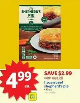 Lidl Frozen beef shepherd's pie offer