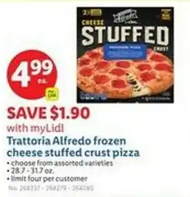 Lidl Trattoria Alfredo frozen cheese stuffed crust pizza offer