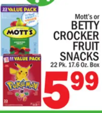 C Town BETTY CROCKER FRUIT SNACKS offer