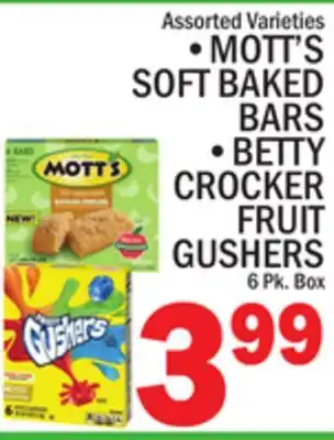 C Town MOTT'S SOFT BAKED BARS OR BETTY CROCKER FRUIT GUSHERS offer