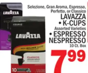 C Town LAVAZZA, K-CUPS,ESPRESSO NESPRESSO 10 Ct. Box offer