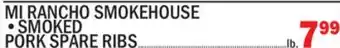 C Town MI RANCHO SMOKEHOUSE SMOKED PORK SPARE RIBS offer