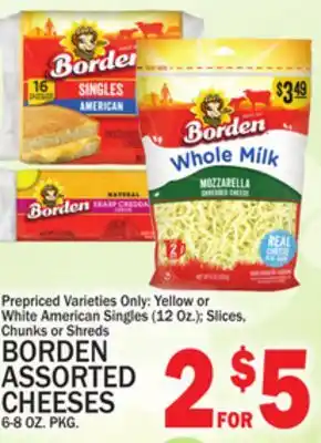 C Town BORDEN ASSORTED CHEESES 6-8 OZ. PKG offer