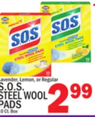 C Town S. O. S. STEEL WOOL PADS offer