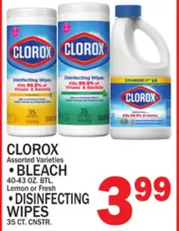 C Town CLOROX BLEACH, DISINFECTING WIPES offer