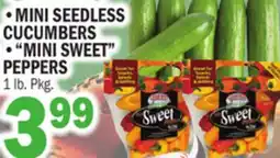 C Town MINI SEEDLESS CUCUMBERS, MINI SWEET PEPPERS offer