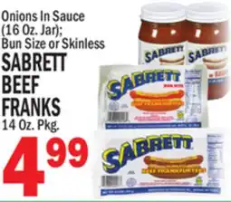 C Town SABRETT BEEF FRANKS 14 Oz. Pkg offer