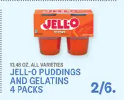 Kings Food Markets JELL-O PUDDINGS AND GELATINS 4 PACKS offer