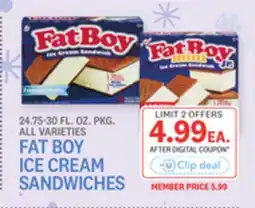 Kings Food Markets FAT BOY ICE CREAM SANDWICHES offer