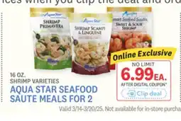 Kings Food Markets AQUA STAR SEAFOOD SAUTE MEALS FOR 2 offer