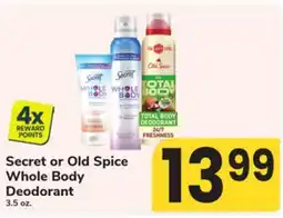 ACME Secret or Old Spice Whole Body Deodorant offer