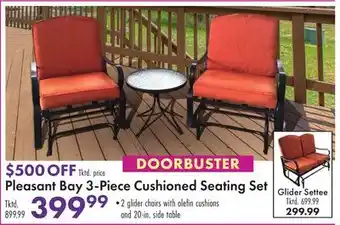 Boscov's Pleasant Bay 3-Piece Cushioned Seating Set offer