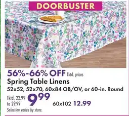 Boscov's Spring Table Linens offer