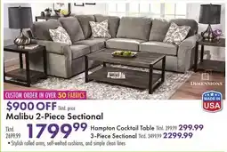 Boscov's DIMENSIONS Malibu 2-Piece Sectional offer