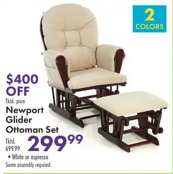 Boscov's Newport Glider Ottoman Set offer