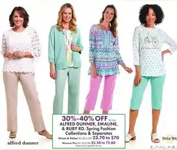 Boscov's ALFRED DUNNER, EMALINE, & RUBY RD. Spring Fashion Collections & Separates offer