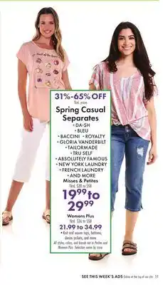 Boscov's Spring Casual Separates offer