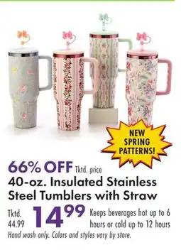 Boscov's 40-oz. Insulated Stainless Steel Tumblers with Straw offer