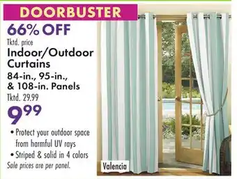 Boscov's Indoor/Outdoor Curtains 84-in., 95-in., & 108-in Panels offer