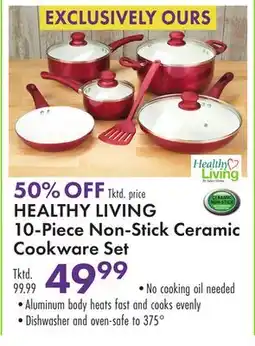 Boscov's HEALTHY LIVING 10-Piece Non-Stick Ceramic Cookware Set offer